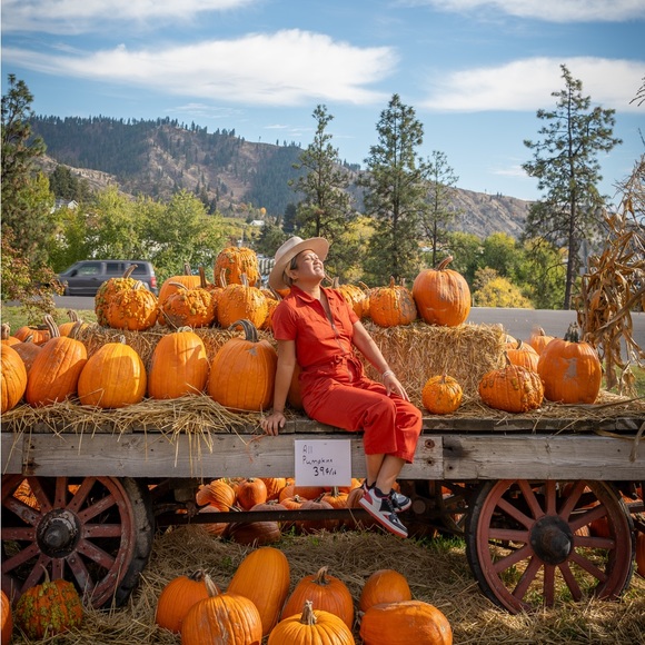 PACT red jumpsuit medium euc - Picture 4 of 4